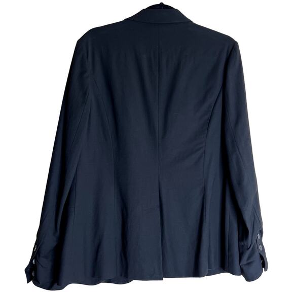 Diane von Furstenberg Blazer Jacket Women Size 12 Black Two Button Business Coat - Picture 2 of 16